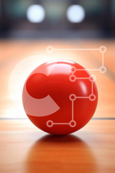 Intra Συλλεκτικό Ξύλινο Παζλ Plywood  4mm - Κόκκινη μπάλα στο ξύλινο πάτωμα Σε Ξύλινο Κουτί - Διαστάσεις: 10x10 cm – 25 κομμάτια