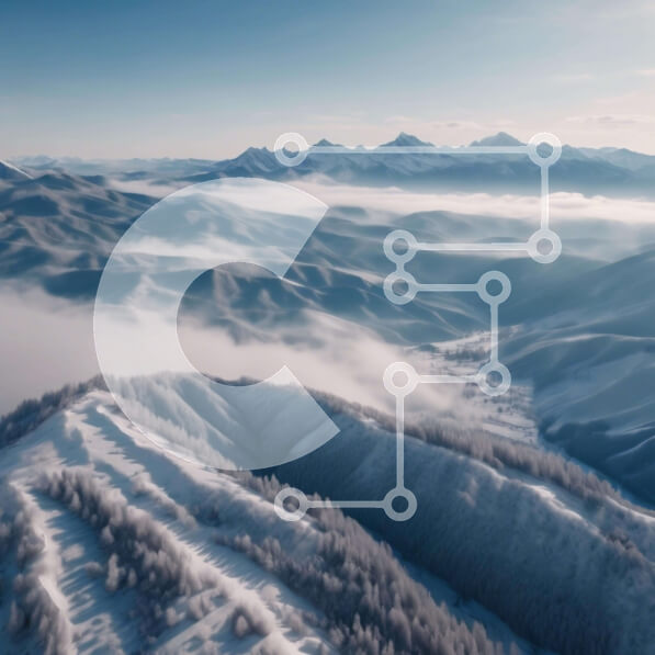 Intra Συλλεκτικό Ξύλινο Παζλ Plywood  4mm - Αεροφωτογραφία με χιονισμένη οροσειρά Σε Ξύλινο Κουτί - Διαστάσεις: 10x10 cm – 25 κομμάτια