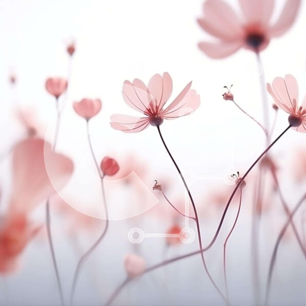 Intra Συλλεκτικό Ξύλινο Παζλ Plywood  4mm - Ομάδα ροζ λουλουδιών με μικρά έντομα σε ένα χωράφι Σε Ξύλινο Κουτί - Διαστάσεις: 10x10 cm – 25 κομμάτια