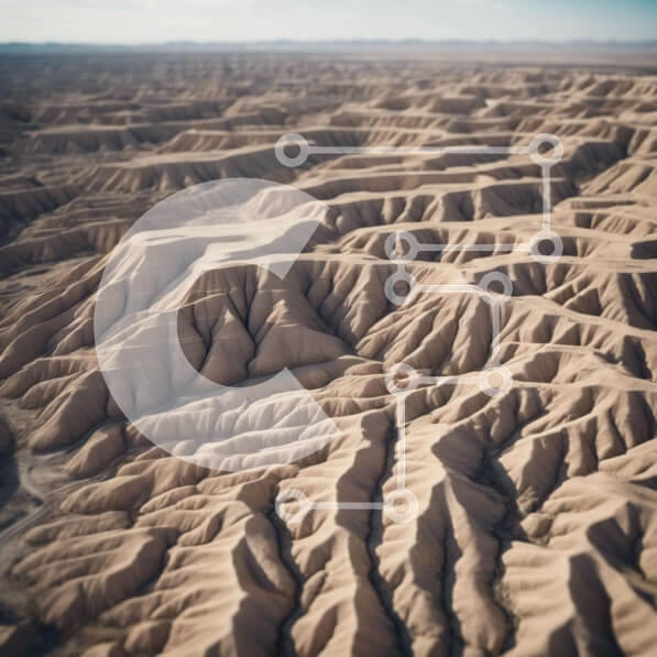 Intra Συλλεκτικό Ξύλινο Παζλ Plywood  4mm - Αεροφωτογραφία της ερημικής περιοχής με τους σχηματισμούς ψαμμίτη Σε Ξύλινο Κουτί - Διαστάσεις: 10x10 cm – 25 κομμάτια