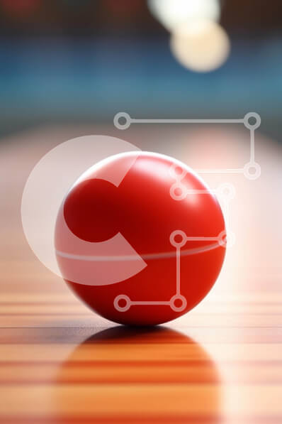 Intra Συλλεκτικό Ξύλινο Παζλ Plywood  4mm - Κόκκινη μπάλα σε ημιτελή ξύλινη επιφάνεια Σε Ξύλινο Κουτί - Διαστάσεις: 10x10 cm – 25 κομμάτια