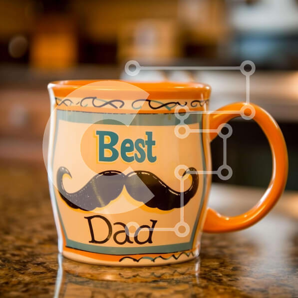 Intra Συλλεκτικό Ξύλινο Παζλ Plywood  4mm - Καλύτερη κούπα καφέ Dad με σχέδιο μουστάκι Σε Ξύλινο Κουτί - Διαστάσεις Puzzle: 10x10 cm – 25 κομμάτια