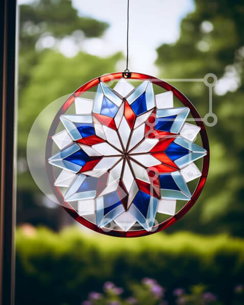 Intra Συλλεκτικό Ξύλινο Παζλ Plywood  4mm - Κυκλικό σχέδιο βιτρό Σε Ξύλινο Κουτί - Διαστάσεις Puzzle: 10x10 cm – 25 κομμάτια