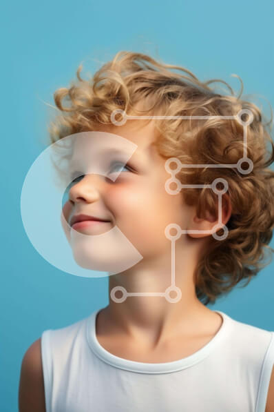 Intra Συλλεκτικό Ξύλινο Παζλ Plywood  4mm - Χαρούμενο νεαρό αγόρι που κοιτάζει ψηλά στο μπλε ουρανό Σε Ξύλινο Κουτί - Διαστάσεις Puzzle: 10x10 cm – 25 κομμάτια