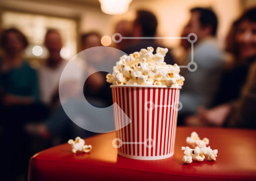 Intra Συλλεκτικό Ξύλινο Παζλ Plywood  4mm - Ζεστή βραδιά ταινιών στο σπίτι Σε Ξύλινο Κουτί - Διαστάσεις Puzzle: 10x10 cm – 25 κομμάτια