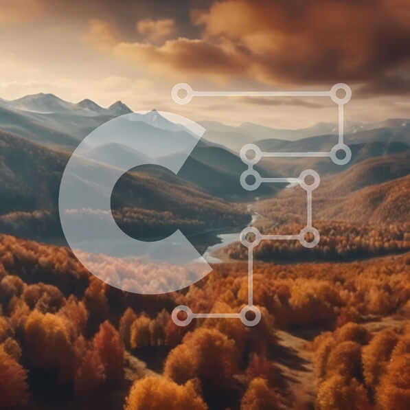 Intra Συλλεκτικό Ξύλινο Παζλ Plywood  4mm - Εναέρια άποψη του φθινοπωρινού τοπίου με τα πολύχρωμα δέντρα και τα ρέματα Σε Ξύλινο Κουτί - Διαστάσεις: 10x10 cm – 25 κομμάτια