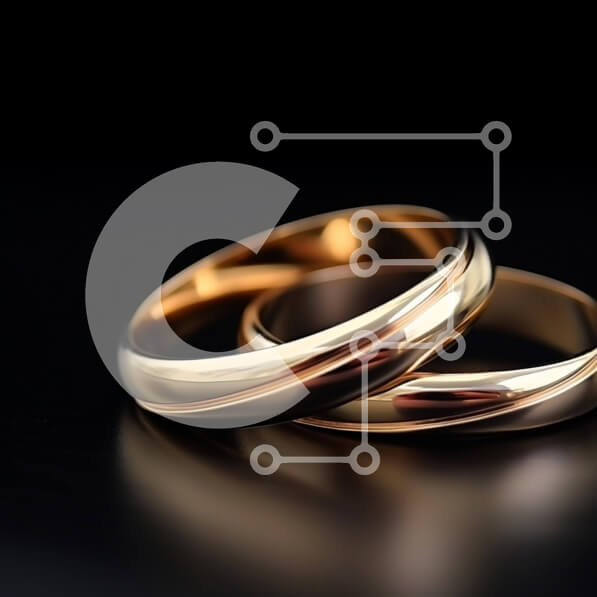 Σετ των 2 Intra Συλλεκτικό Ξύλινο Παζλ Plywood  4mm - Χρυσές βέρες που στοιβάζονται σε μαύρο φόντο Σε Ξύλινο Κουτί - Διαστάσεις: 10x10 cm – 25 κομμάτια