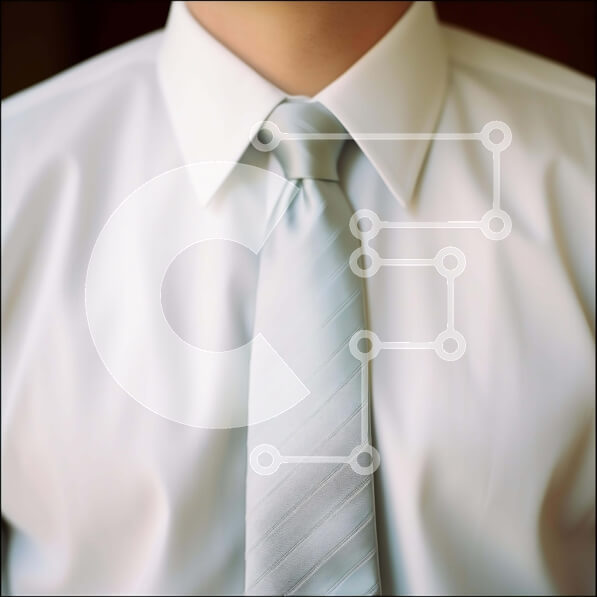 Intra Συλλεκτικό Ξύλινο Παζλ Plywood  4mm - Κοντινό πλάνο ανδρικού λαιμού με λευκό πουκάμισο και γαλάζια γραβάτα Σε Ξύλινο Κουτί - Διαστάσεις Puzzle: 10x10 cm – 25 κομμάτια