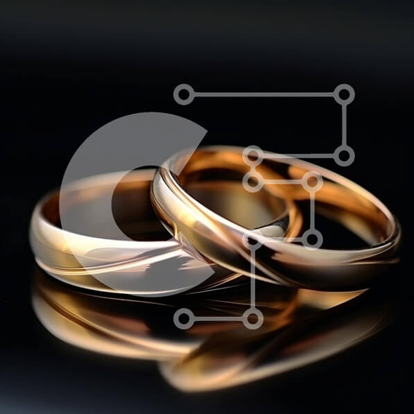 Σετ των 2 Intra Συλλεκτικό Ξύλινο Παζλ Plywood  4mm - Χρυσές Βέρες σε Μαύρη Επιφάνεια Σε Ξύλινο Κουτί - Διαστάσεις: 10x10 cm – 25 κομμάτια