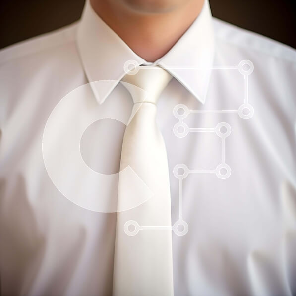 Intra Συλλεκτικό Ξύλινο Παζλ Plywood  4mm - Κοντινό πλάνο του ανδρικού λαιμού με επίσημη ενδυμασία Σε Ξύλινο Κουτί - Διαστάσεις Puzzle: 10x10 cm – 25 κομμάτια