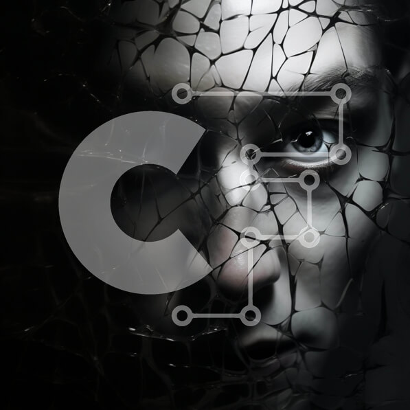 Intra Συλλεκτικό Ξύλινο Παζλ Plywood  4mm - Μυστηριώδης εικόνα με θρυμματισμένο γυαλί και κρυμμένο πρόσωπο Σε Ξύλινο Κουτί - Διαστάσεις Puzzle: 10x10 cm – 25 κομμάτια