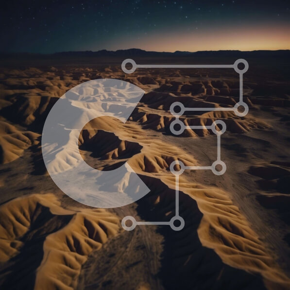 Intra Συλλεκτικό Ξύλινο Παζλ Plywood  4mm - Εναέρια άποψη του τοπίου της ερήμου τη νύχτα με αστέρια Σε Ξύλινο Κουτί - Διαστάσεις: 10x10 cm – 25 κομμάτια