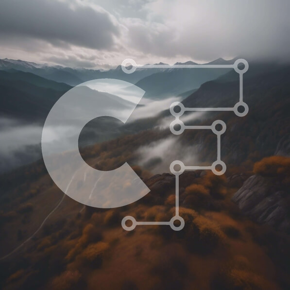 Intra Συλλεκτικό Ξύλινο Παζλ Plywood  4mm - Εναέρια άποψη του ομιχλώδους ορεινού τοπίου Σε Ξύλινο Κουτί - Διαστάσεις: 10x10 cm – 25 κομμάτια