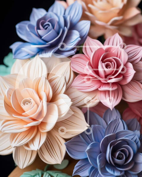 Intra Συλλεκτικό Ξύλινο Παζλ Plywood  4mm - Πολύχρωμο μπουκέτο τεχνητού λουλουδιού σε βάζο Σε Ξύλινο Κουτί - Διαστάσεις: 10x10 cm – 25 κομμάτια