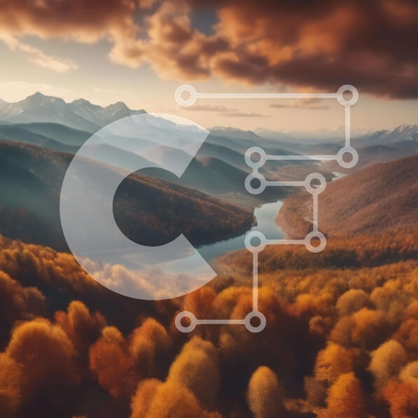 Intra Συλλεκτικό Ξύλινο Παζλ Plywood  4mm - Φθινοπωρινό τοπίο με δέντρα, βουνά και ποτάμι Σε Ξύλινο Κουτί - Διαστάσεις: 10x10 cm – 25 κομμάτια