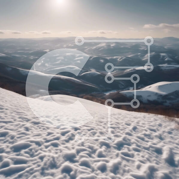 Intra Συλλεκτικό Ξύλινο Παζλ Plywood  4mm - Χιονισμένος λόφος με βουνά και σκιέρ Σε Ξύλινο Κουτί - Διαστάσεις: 10x10 cm – 25 κομμάτια