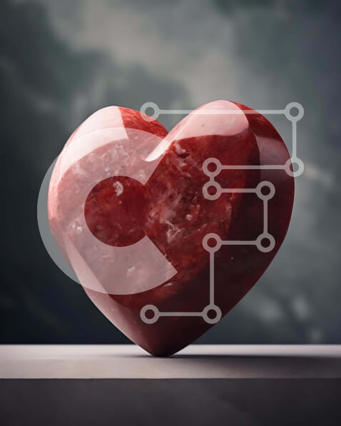 Intra Συλλεκτικό Ξύλινο Παζλ Plywood  4mm - Κόκκινη πέτρα σε σχήμα καρδιάς σε υπερυψωμένη πλατφόρμα Σε Ξύλινο Κουτί - Διαστάσεις: 10x10 cm – 25 κομμάτια