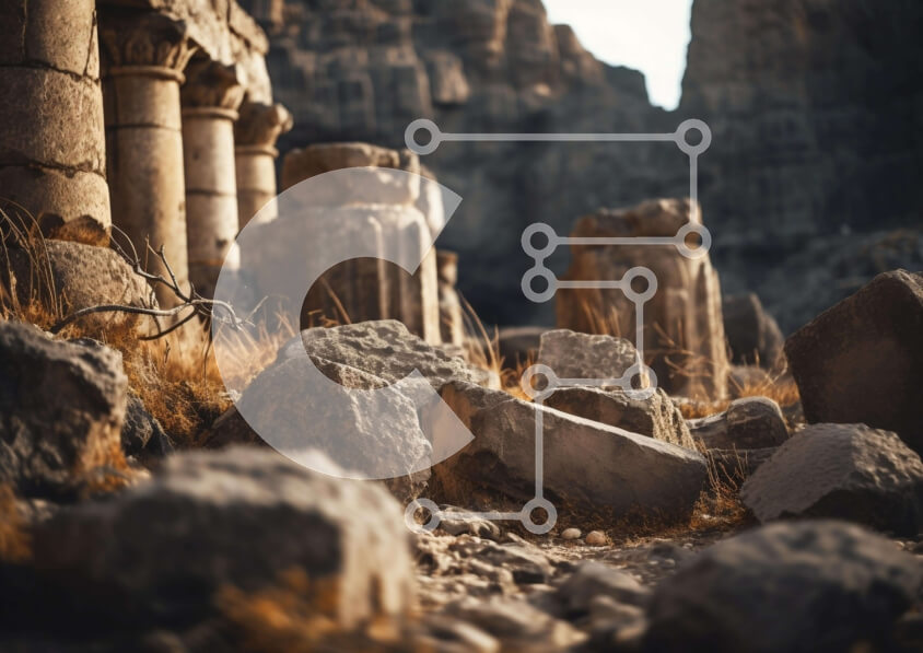 Intra Συλλεκτικό Ξύλινο Παζλ Plywood  4mm - Αρχαίοι βραχώδεις σχηματισμοί Σε Ξύλινο Κουτί - Διαστάσεις: 10x10 cm – 25 κομμάτια