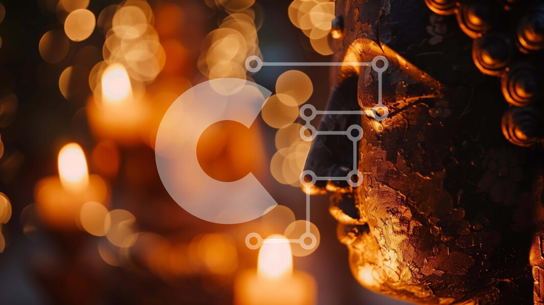 Intra Συλλεκτικό Ξύλινο Παζλ Plywood  4mm - Άγαλμα του Βούδα με αναμμένα κεριά Σε Ξύλινο Κουτί - Διαστάσεις Puzzle: 10x10 cm – 25 κομμάτια