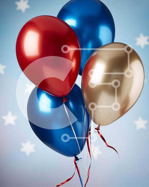 Intra Συλλεκτικό Ξύλινο Παζλ Plywood  4mm - Πολύχρωμα μπαλόνια σε πατριωτικά χρώματα Σε Ξύλινο Κουτί - Διαστάσεις: 10x10 cm – 25 κομμάτια