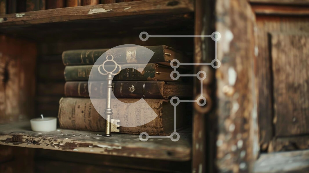 Intra Συλλεκτικό Ξύλινο Παζλ Plywood  4mm - Vintage ξύλινη βιβλιοθήκη με κλειδί αντίκες και βιβλία Σε Ξύλινο Κουτί - Διαστάσεις Puzzle: 10x10 cm – 25 κομμάτια