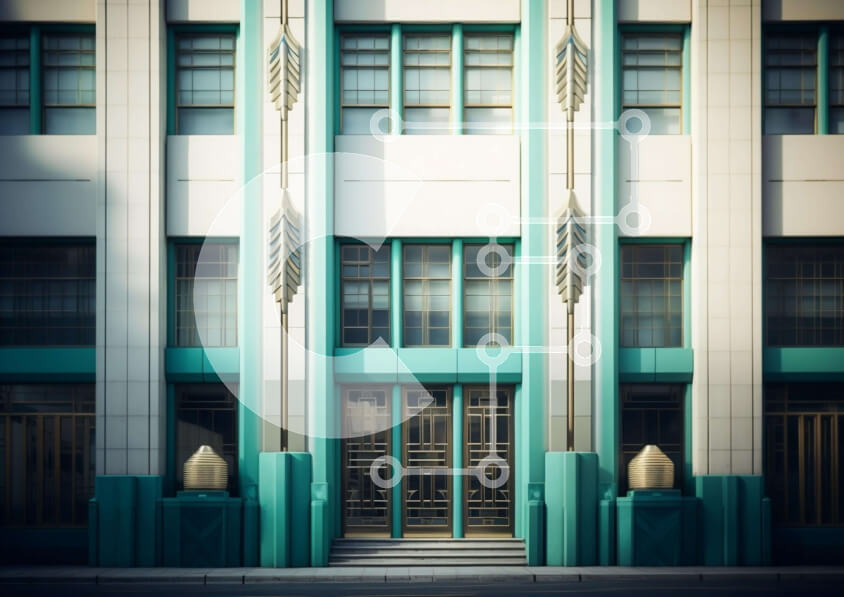 Intra Συλλεκτικό Ξύλινο Παζλ Plywood  4mm - Κτήριο σε στυλ Art Deco Σε Ξύλινο Κουτί - Διαστάσεις Puzzle: 10x10 cm – 25 κομμάτια