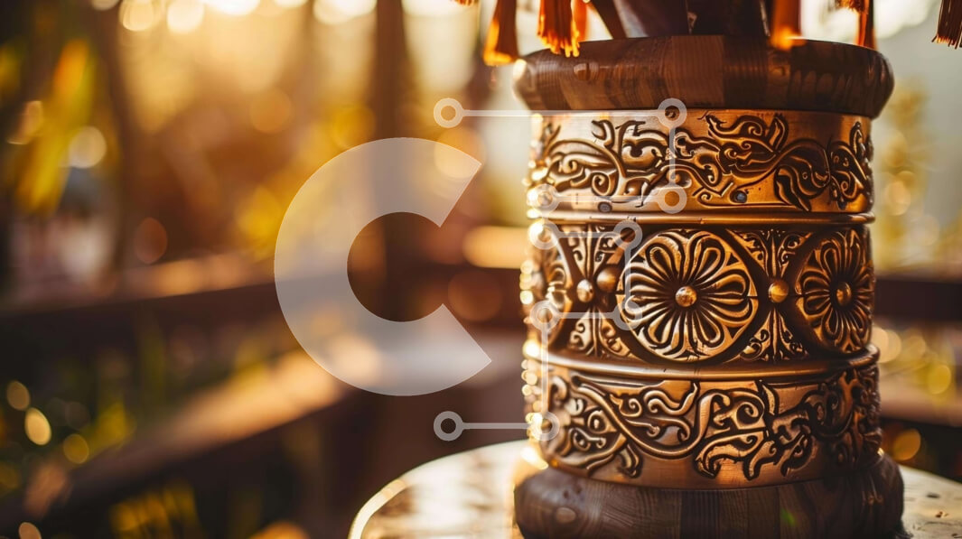 Intra Συλλεκτικό Ξύλινο Παζλ Plywood  4mm - Περίτεχνο μεταλλικό βάζο σε ξύλινο τραπέζι Σε Ξύλινο Κουτί - Διαστάσεις: 10x10 cm – 25 κομμάτια