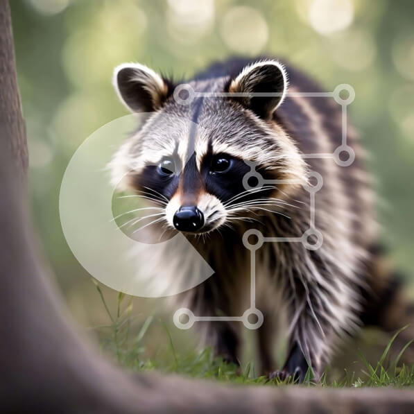 Intra Συλλεκτικό Ξύλινο Παζλ Plywood  4mm - Περίεργο ρακούν στο γρασίδι Σε Ξύλινο Κουτί - Διαστάσεις: 10x10 cm – 25 κομμάτια