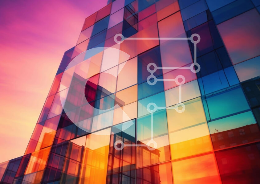 Intra Συλλεκτικό Ξύλινο Παζλ Plywood  4mm - Σύγχρονο κτήριο με πολύχρωμα γυάλινα παράθυρα Σε Ξύλινο Κουτί - Διαστάσεις Puzzle: 10x10 cm – 25 κομμάτια