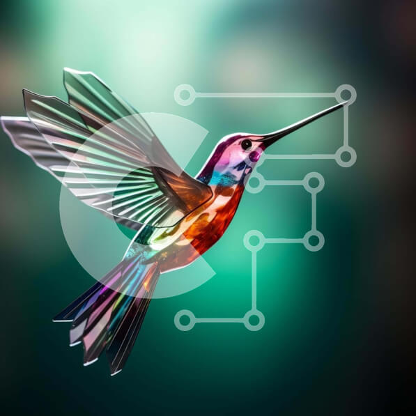 Intra Συλλεκτικό Ξύλινο Παζλ Plywood  4mm - Πολύχρωμο κολίβριο κατά την πτήση Σε Ξύλινο Κουτί - Διαστάσεις: 10x10 cm – 25 κομμάτια