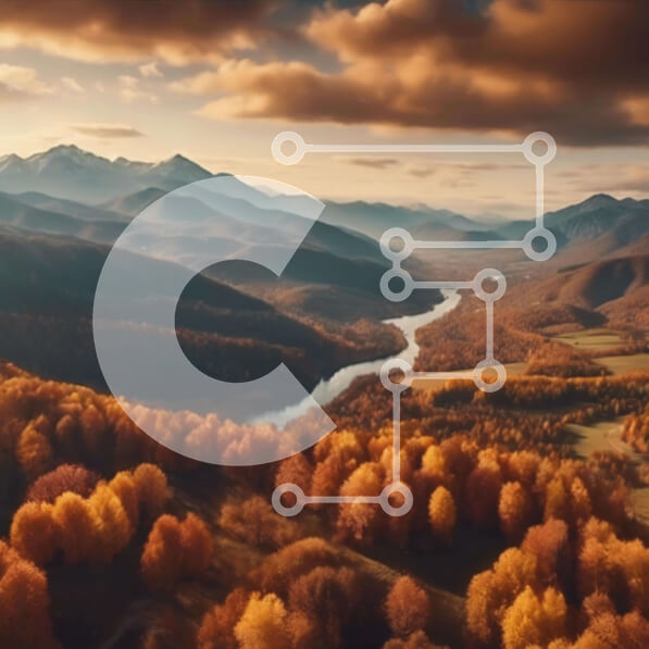 Intra Συλλεκτικό Ξύλινο Παζλ Plywood  4mm - Εναέρια άποψη του φθινοπωρινού τοπίου Σε Ξύλινο Κουτί - Διαστάσεις Puzzle: 10x10 cm – 25 κομμάτια