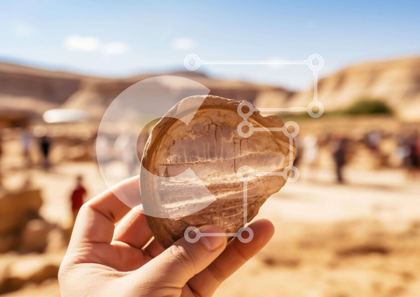 Intra Συλλεκτικό Ξύλινο Παζλ Plywood  4mm - Άνθρωποι που απολαμβάνουν υπαίθριες δραστηριότητες στο τοπίο της ερήμου Σε Ξύλινο Κουτί - Διαστάσεις: 10x10 cm – 25 κομμάτια