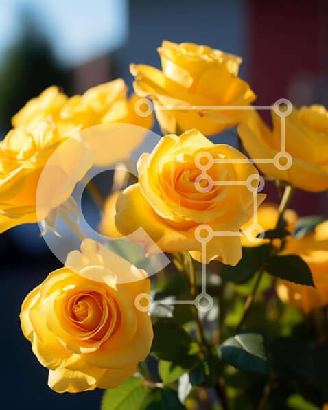 Intra Συλλεκτικό Ξύλινο Παζλ Plywood  4mm - Μπουκέτο με κίτρινα τριαντάφυλλα με διάφορα λουλούδια Σε Ξύλινο Κουτί - Διαστάσεις: 10x10 cm – 25 κομμάτια