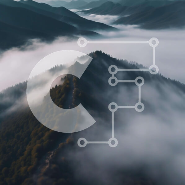 Intra Συλλεκτικό Ξύλινο Παζλ Plywood  4mm - Εναέρια άποψη της οροσειράς που καλύπτεται από ομίχλη Σε Ξύλινο Κουτί - Διαστάσεις: 10x10 cm – 25 κομμάτια