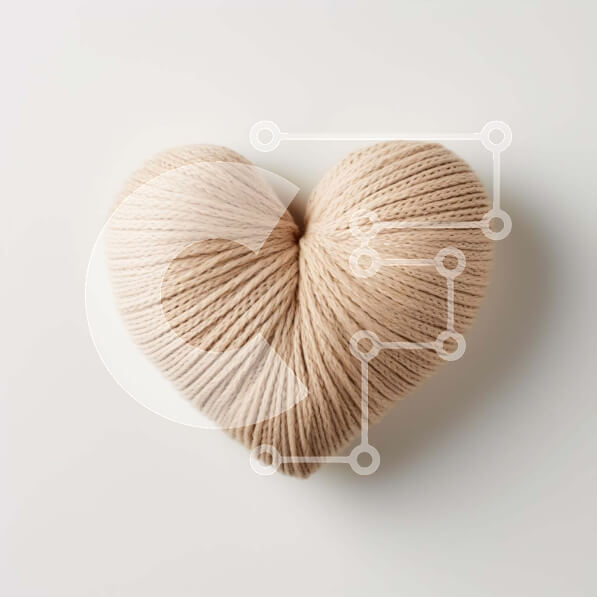 Intra Συλλεκτικό Ξύλινο Παζλ Plywood  4mm - Μπάλα από νήματα σε σχήμα καρδιάς από μπεζ Σε Ξύλινο Κουτί - Διαστάσεις: 10x10 cm – 25 κομμάτια