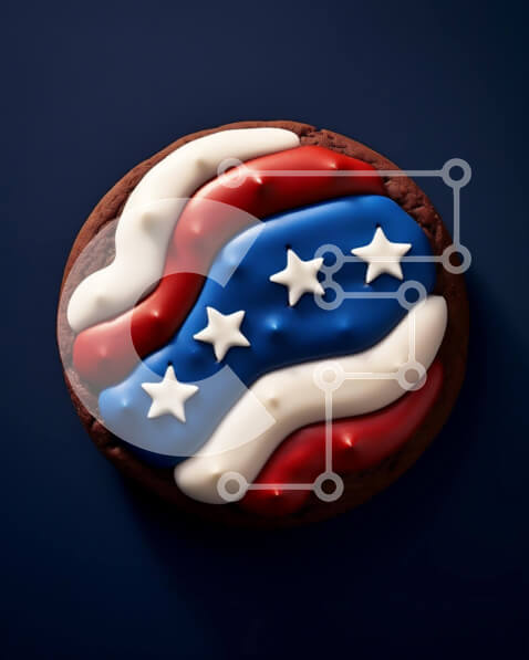 Intra Συλλεκτικό Ξύλινο Παζλ Plywood  4mm - Μπισκότο με πατριωτικό θέμα και σχέδιο αμερικανικής σημαίας Σε Ξύλινο Κουτί - Διαστάσεις: 10x10 cm – 25 κομμάτια