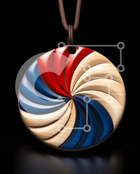 Intra Συλλεκτικό Ξύλινο Παζλ Plywood  4mm - Κυκλικό μενταγιόν σε Πατριωτικά χρώματα Σε Ξύλινο Κουτί - Διαστάσεις Puzzle: 10x10 cm – 25 κομμάτια