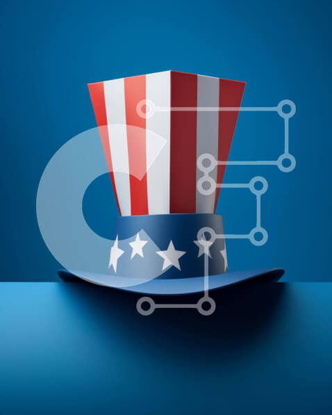 Intra Συλλεκτικό Ξύλινο Παζλ Plywood  4mm - Πατριωτικό καπέλο και σημαίες για τον εορτασμό της 4ης Ιουλίου Σε Ξύλινο Κουτί - Διαστάσεις: 10x10 cm – 25 κομμάτια