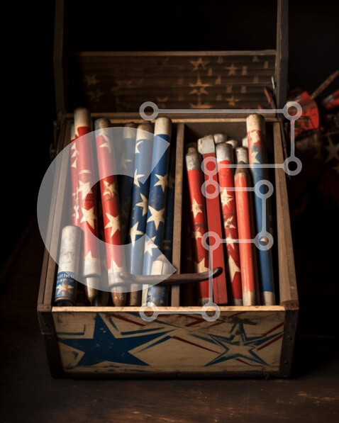 Intra Συλλεκτικό Ξύλινο Παζλ Plywood  4mm - Αναλώσιμα γραφείου με θέμα 4 Ιουλίου Σε Ξύλινο Κουτί - Διαστάσεις Puzzle: 10x10 cm – 25 κομμάτια