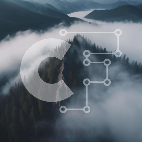 Intra Συλλεκτικό Ξύλινο Παζλ Plywood  4mm - Εναέρια άποψη της οροσειράς Misty με πρόσωπο που στέκεται στο δέντρο Σε Ξύλινο Κουτί - Διαστάσεις: 10x10 cm – 25 κομμάτια