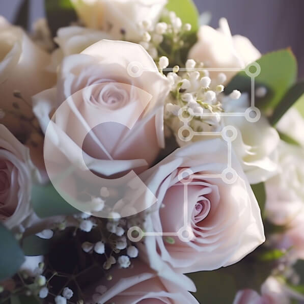 Σετ των 2 Intra Συλλεκτικό Ξύλινο Παζλ Plywood  4mm - Μπουκέτο με ροζ τριαντάφυλλα και μωρό ανάσα Σε Ξύλινο Κουτί - Διαστάσεις: 10x10 cm – 25 κομμάτια