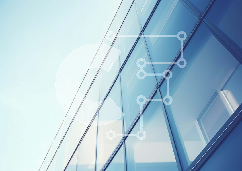 Intra Συλλεκτικό Ξύλινο Παζλ Plywood  4mm - Μπλε κτήριο με γυάλινα παράθυρα Σε Ξύλινο Κουτί - Διαστάσεις Puzzle: 10x10 cm – 25 κομμάτια