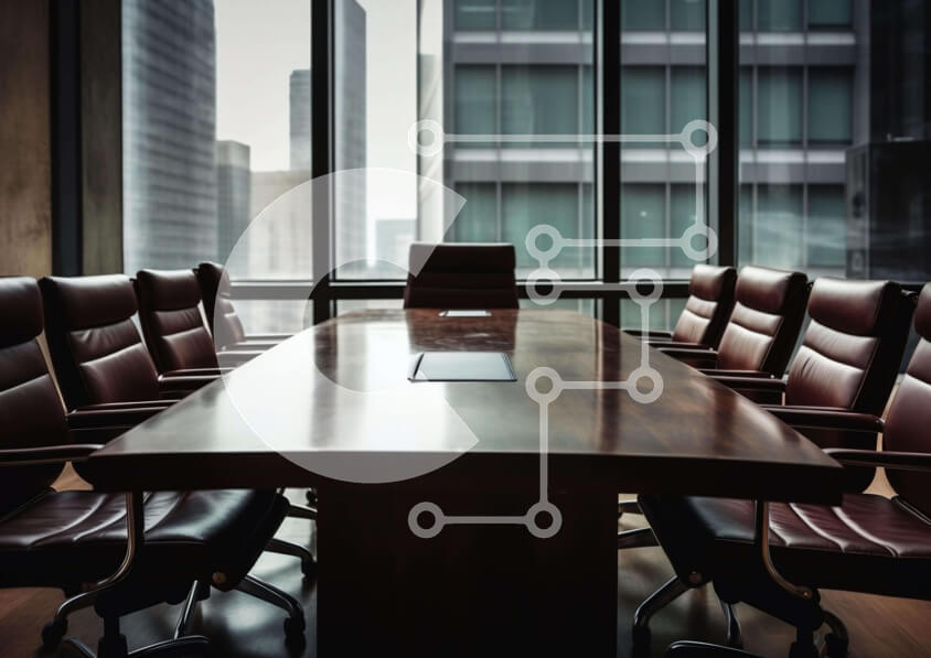 Intra Συλλεκτικό Ξύλινο Παζλ Plywood  4mm - Επαγγελματική αίθουσα συνεδριάσεων με θέα στον ορίζοντα της πόλης Σε Ξύλινο Κουτί - Διαστάσεις Puzzle: 10x10 cm – 25 κομμάτια