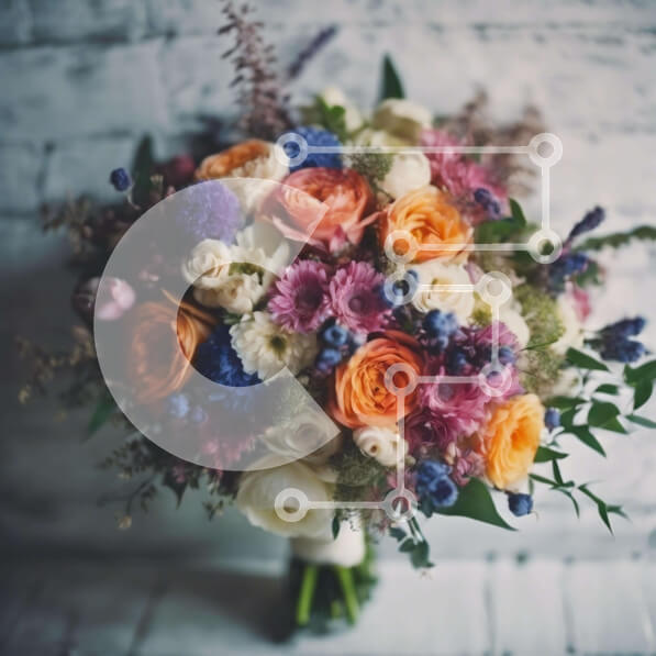 Intra Συλλεκτικό Ξύλινο Παζλ Plywood  4mm - Πολύχρωμο μπουκέτο λουλουδιών σε ξύλινες σανίδες Σε Ξύλινο Κουτί - Διαστάσεις: 10x10 cm – 25 κομμάτια