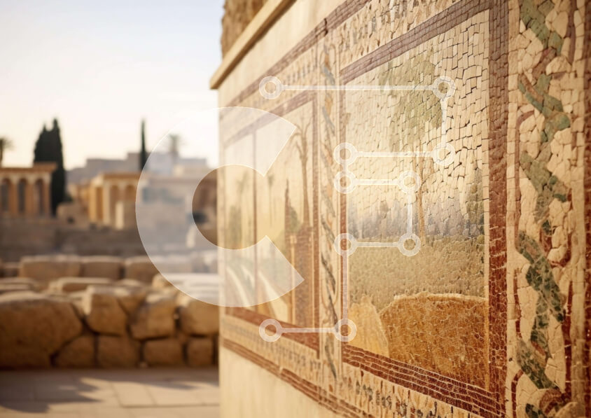 Intra Συλλεκτικό Ξύλινο Παζλ Plywood  4mm - Μωσαϊκό τοπίου του αρχαίου Ισραήλ σε περίτεχνο τοίχο Σε Ξύλινο Κουτί - Διαστάσεις Puzzle: 10x10 cm – 25 κομμάτια