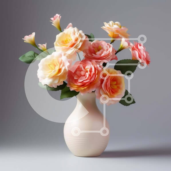 Intra Συλλεκτικό Ξύλινο Παζλ Plywood  4mm - Πολύχρωμα τριαντάφυλλα σε λευκό βάζο Σε Ξύλινο Κουτί - Διαστάσεις: 10x10 cm – 25 κομμάτια