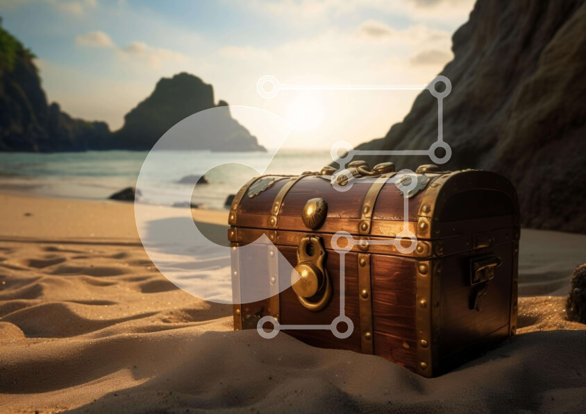 Intra Συλλεκτικό Ξύλινο Παζλ Plywood  4mm - Ξύλινο σεντούκι στην παραλία Σε Ξύλινο Κουτί - Διαστάσεις: 10x10 cm – 25 κομμάτια