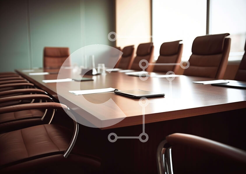 Intra Συλλεκτικό Ξύλινο Παζλ Plywood  4mm - Μοντέρνα αίθουσα συνεδριάσεων με ξύλινο τραπέζι και καρέκλες Σε Ξύλινο Κουτί - Διαστάσεις Puzzle: 10x10 cm – 25 κομμάτια