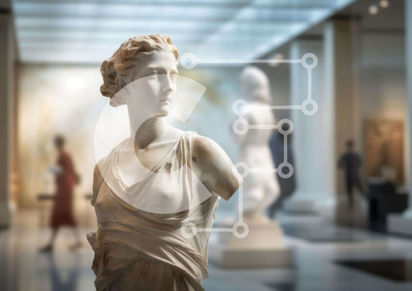 Intra Συλλεκτικό Ξύλινο Παζλ Plywood  4mm - Προτομή Αρχαίου Ελληνικού Αγάλματος στο Μουσείο Σε Ξύλινο Κουτί - Διαστάσεις Puzzle: 10x10 cm – 25 κομμάτια