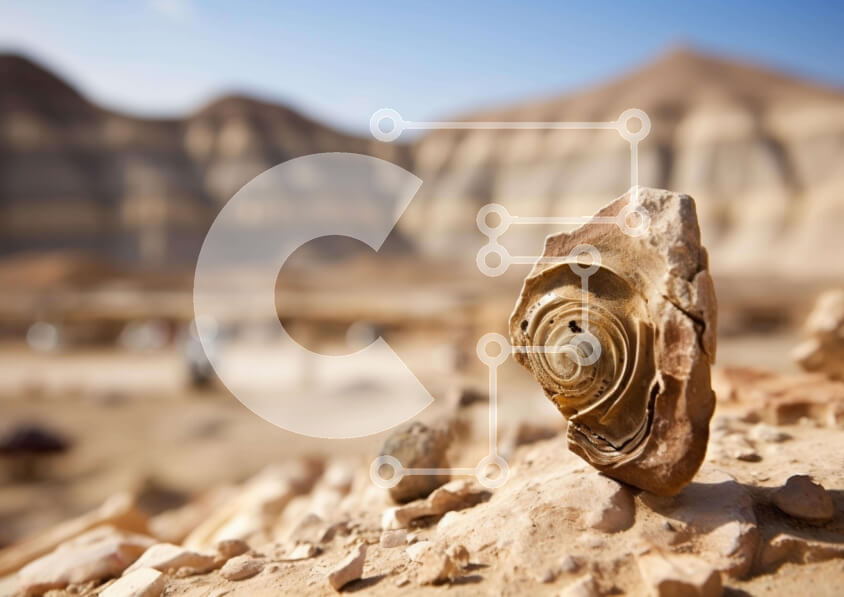 Intra Συλλεκτικό Ξύλινο Παζλ Plywood  4mm - Μικρό κοχύλι σε βράχους στην έρημο Σε Ξύλινο Κουτί - Διαστάσεις: 10x10 cm – 25 κομμάτια